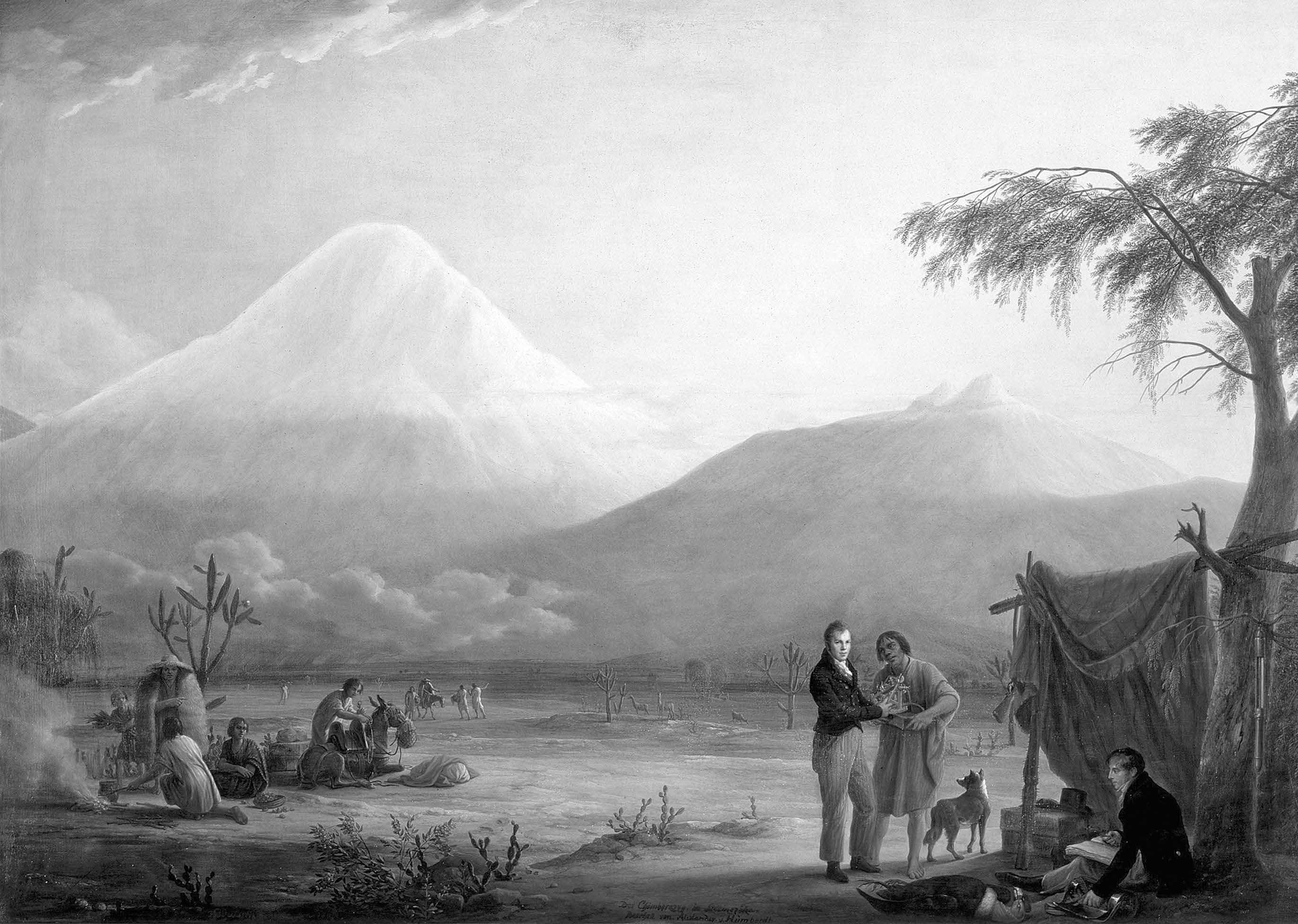 Alexander von Humboldt and Aimé Bonpland at the Foot of the Chimborazo Volcano, by Friedrich Georg Weitsch (1806).