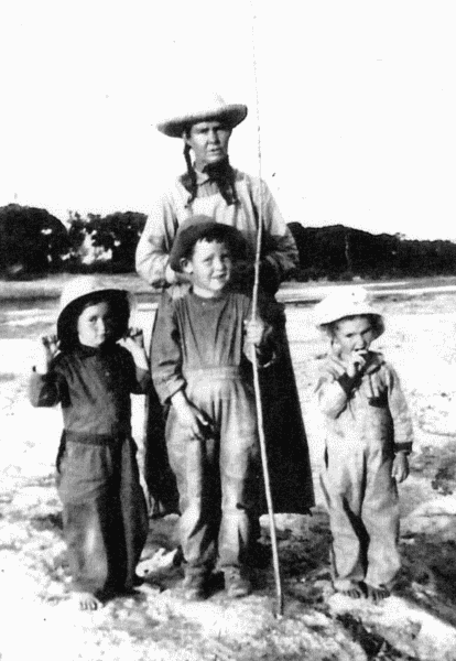 Rebecca Durfee Houghton with her son and two nieces.