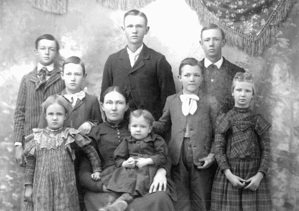 May Hunt Larson with her children.