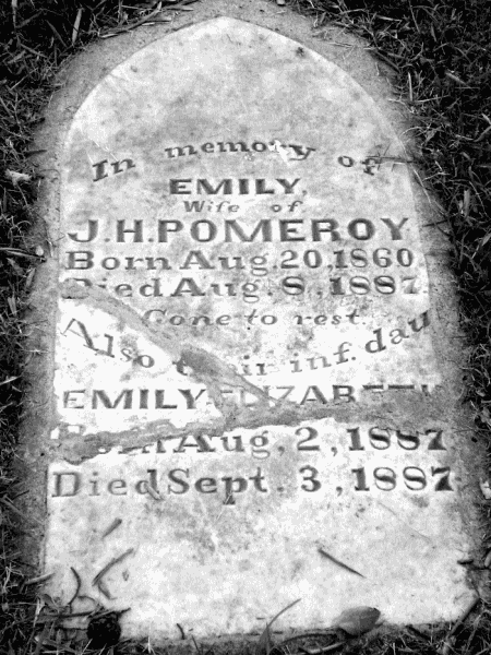 Emily Pomeroy grave marker.