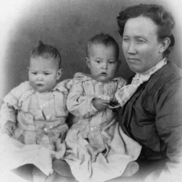 Mary Turley with her twins.