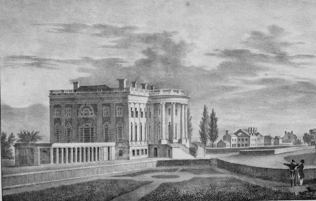 Figure 17. 1830s view of White House. Library of Congress.