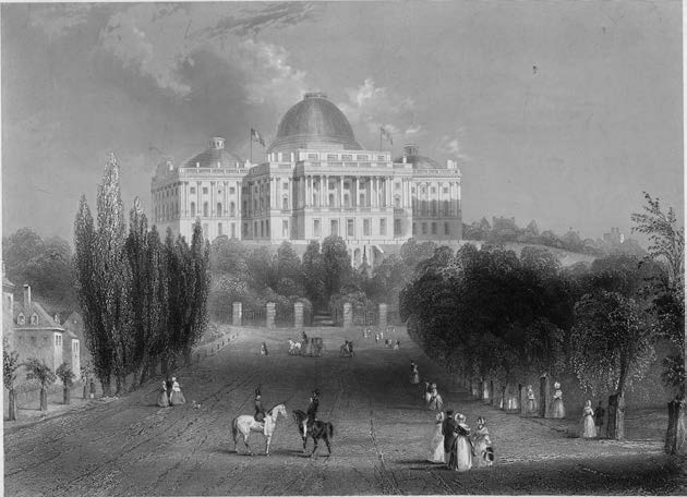 Figure 25. West view of the Capitol from Pennsylvania. Alfred Jones, Capitol of the United States at Washington (New York: Burton, ca. 1846–1855). Library of Congress.