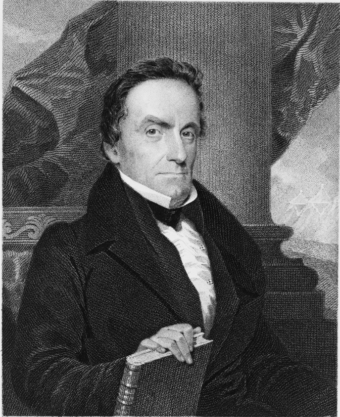 T. B. Welch engraving from drawing by J. B. Longacre, 1833 portrait of Lewis Cass, the secretary of war who responded to the members’ petition on behalf of President Andrew Jackson. Library of Congress.