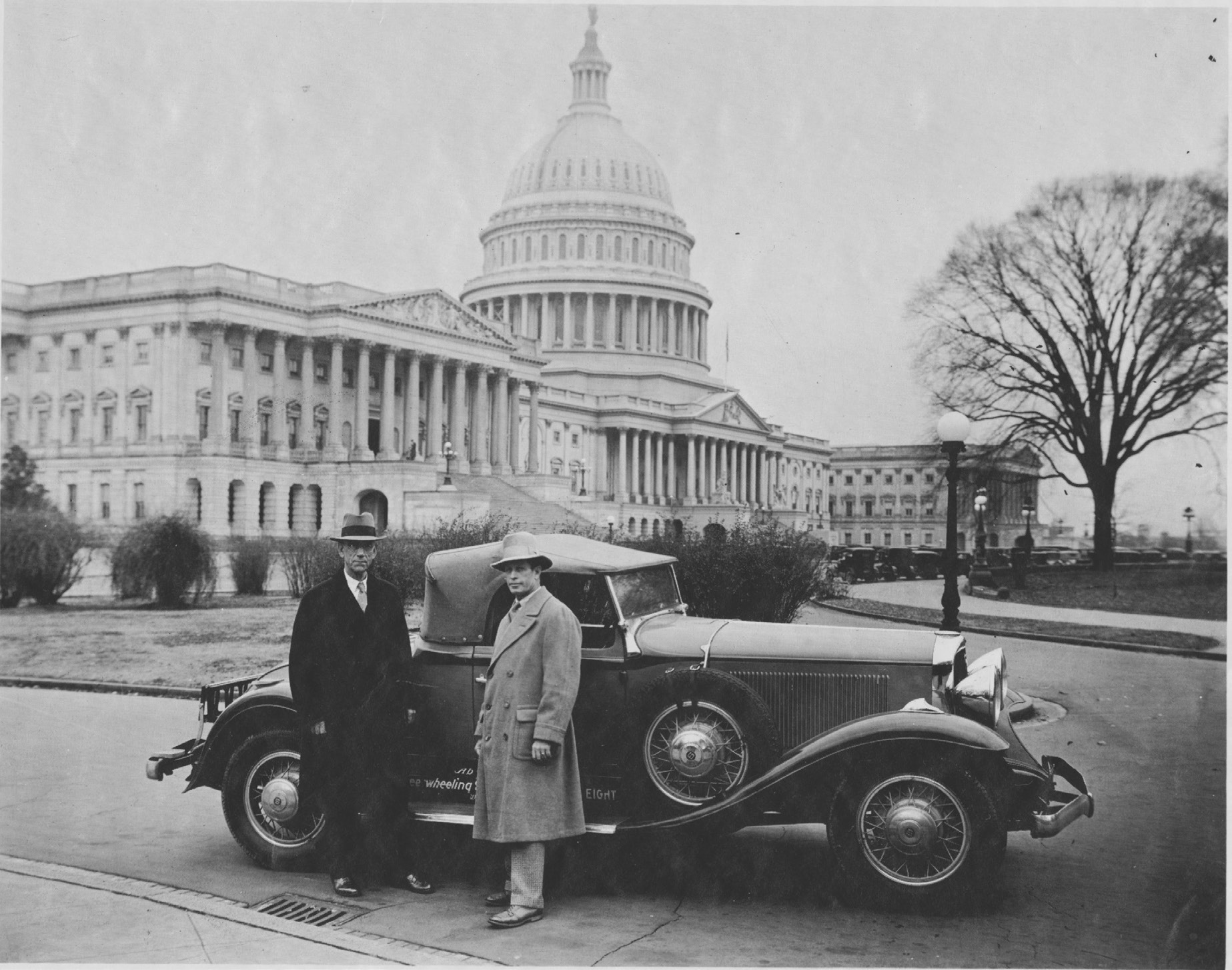 Senator Smoot (left) in front of the United States Capitol. Reed Smoot Papers, L. Tom Perry Special Collections, Harold B. Lee Library, Brigham Young University