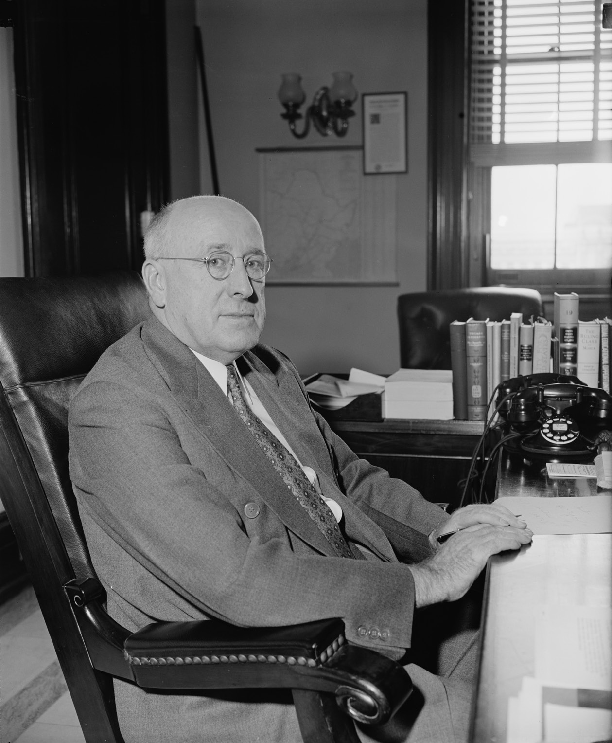 Informal photo of Elbert D. Thomas at Washington, DC, 7 June 1940. Harris Ewing Photographic News Service.