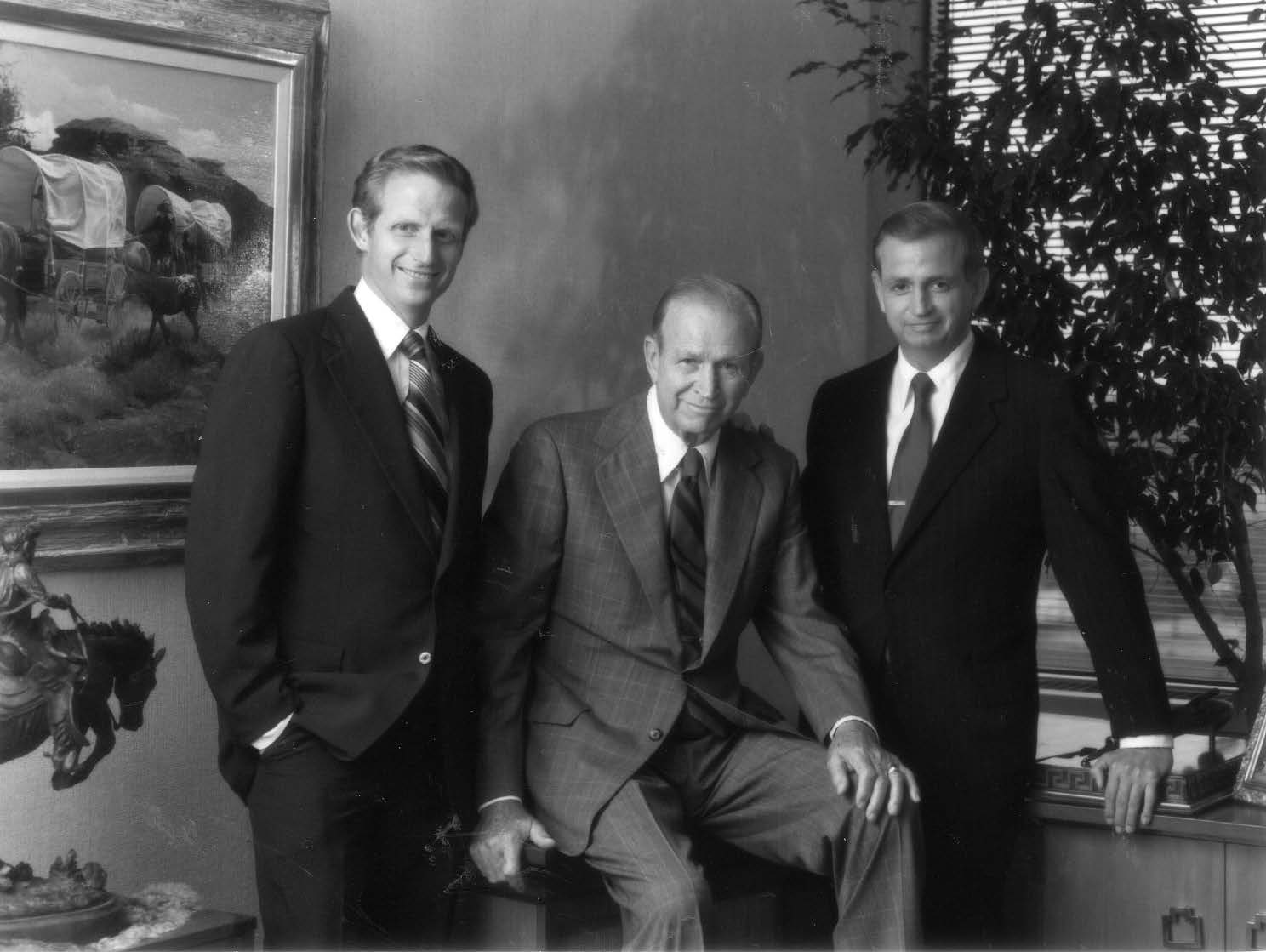 Dick, J.W., and Bill in the office, ca. 1965.