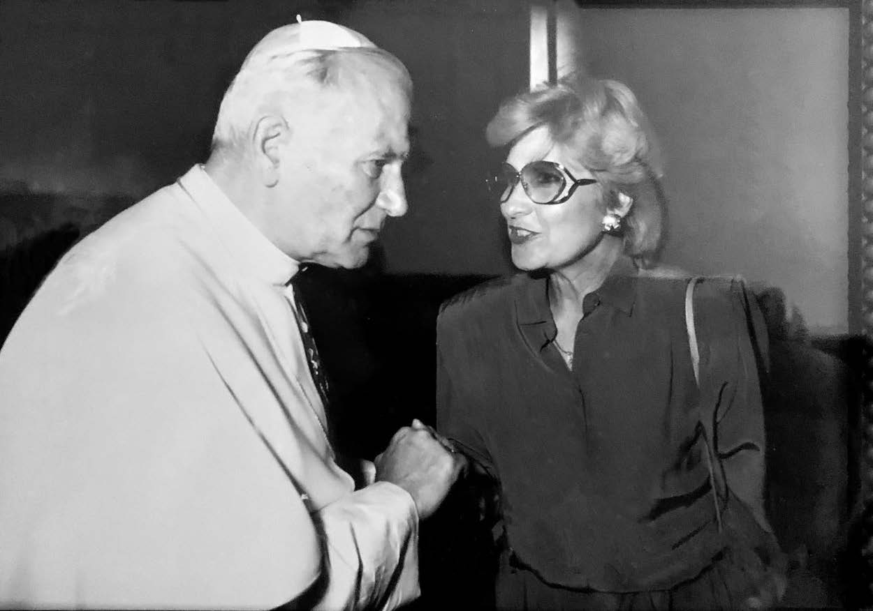 Pope Jean Paul II with Beverly Campbell in Rome.