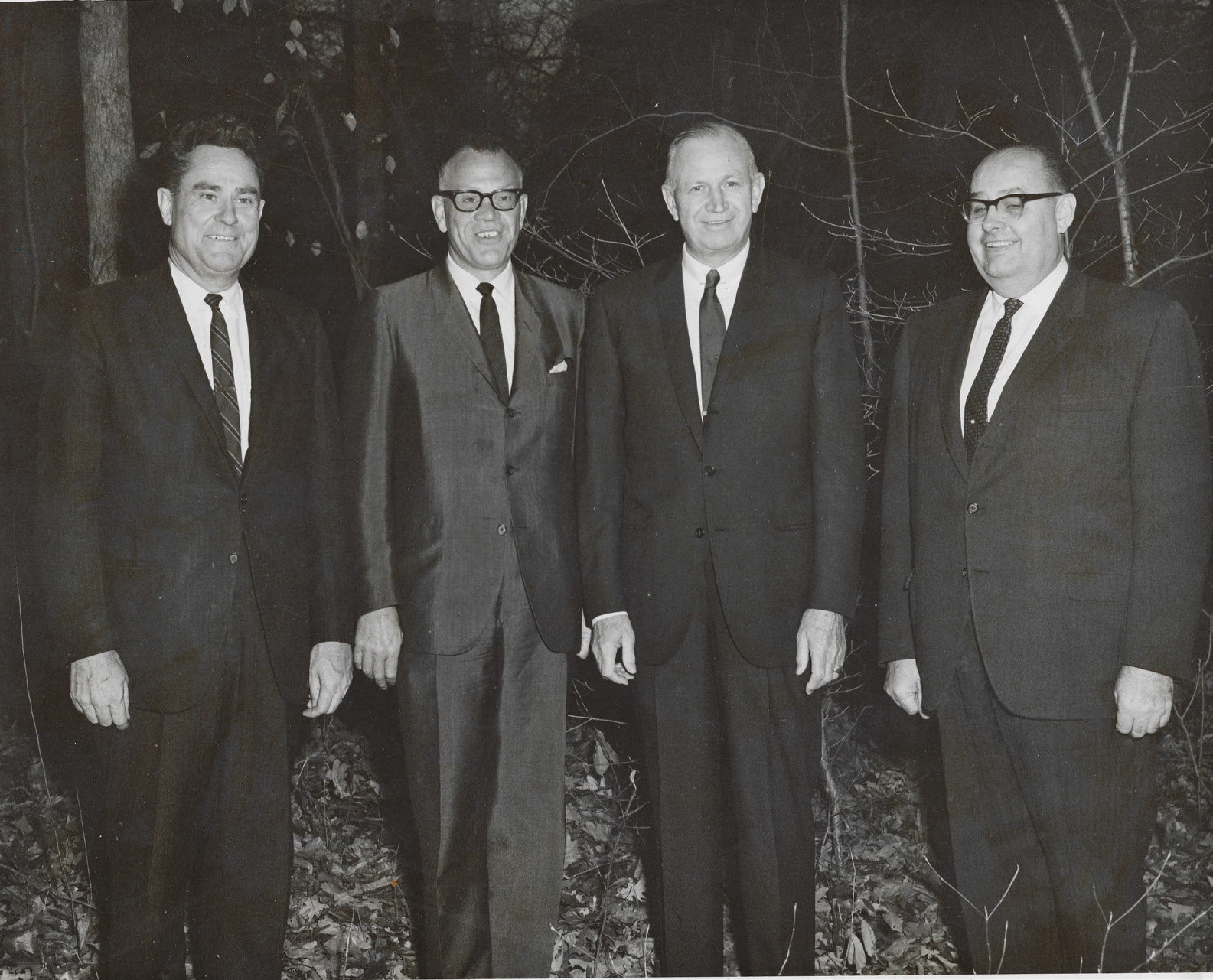 Julian C. Lowe, Milan D. Smith, J. Willard Marriott, and Robert W. Barker, ca. 1970. Courtesy of Steven Lowe.