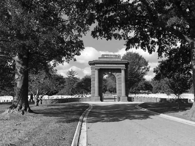 McClellan Gate in the heart of Arlington National Cemetery.