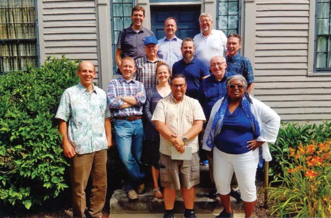 Group of BYU Religious Education faculty members with Evangelical Christian scholars on the steps of the John and Elsa Johnson home in Hiram, Ohio in July 2017. All photos courtesy of Robert Millet.