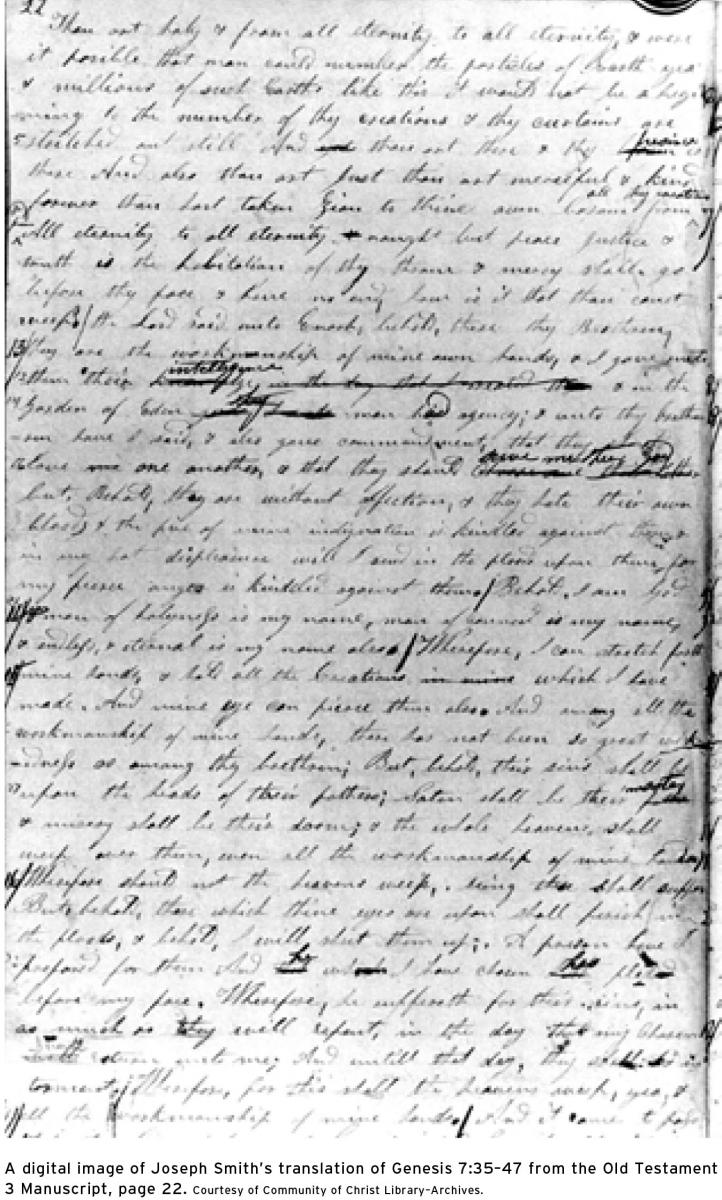 A digital image of Joseph Smith’s translation of Genesis 7:35–47