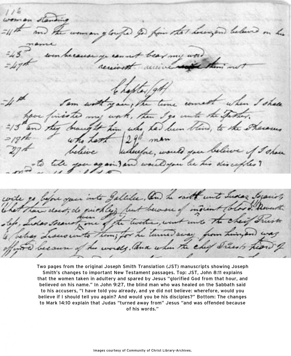 Two pages from the original Joseph Smith Translation (JST) manuscripts