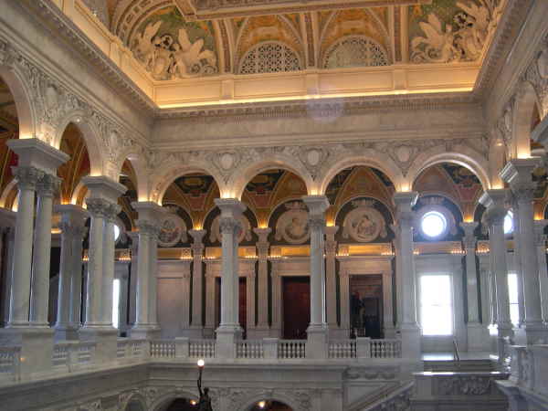 photo of arches and windows in the great hall of the library of congress