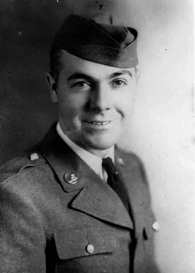 portrait of george robin brown after getting enlisted in the US army in 1940