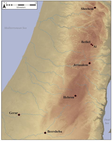 map of ancient Canaanite centers