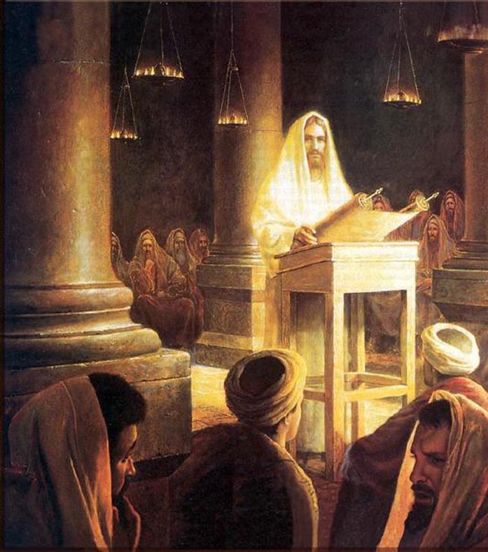 Painting of Jesus in the Synagogue