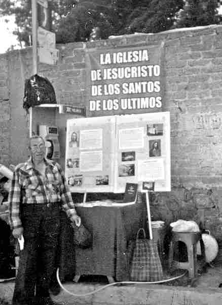 photo of camacho's information table about the book of mormon