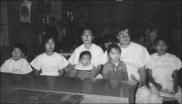 photo of the first family baptism