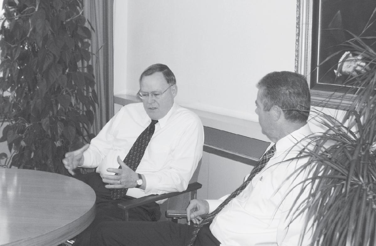 Elder Gerald N. Lund with Paul H. Peterson