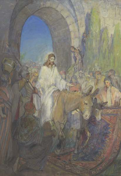 Christ entering Jerusalem painting