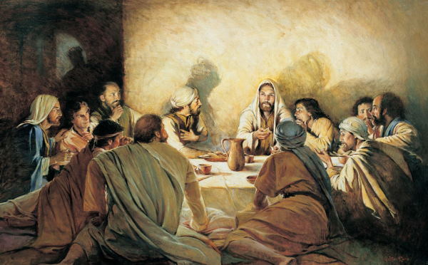 painting of christ administering the sacrament at the last supper by walter rane