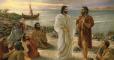 Jesus speaking to his apostles by the seashore