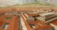 Corinth, Southern Greece, the Forum and Civic Center, painting by Balage Balogh /www.ArchaeologyIllustrated.com