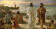 Jesus speaking to his apostles by the seashore