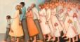 painting of a family with ancestors in the spirit world