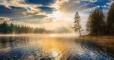 Sunrise over a lake